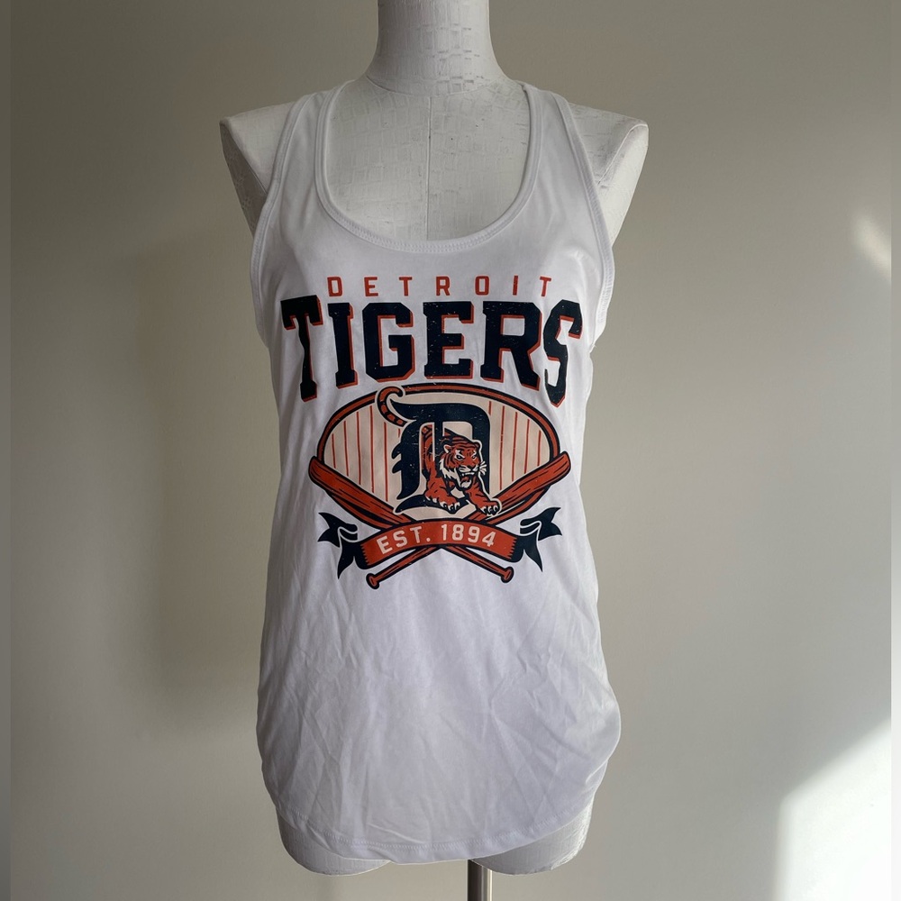 (L) Detroit Tigers White Tank Top